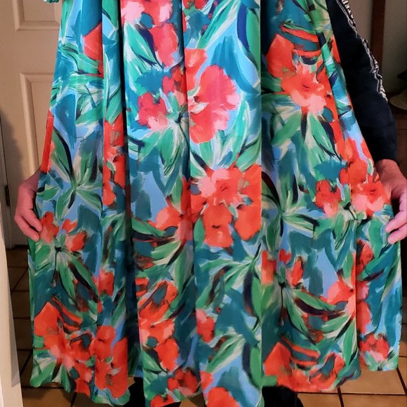 INC INTERNATIONAL CONCEPTS HAWAIIAN TROPICAL PRINT CHIFFON BOHO MAXI DRESS 6 - Picture 14 of 15